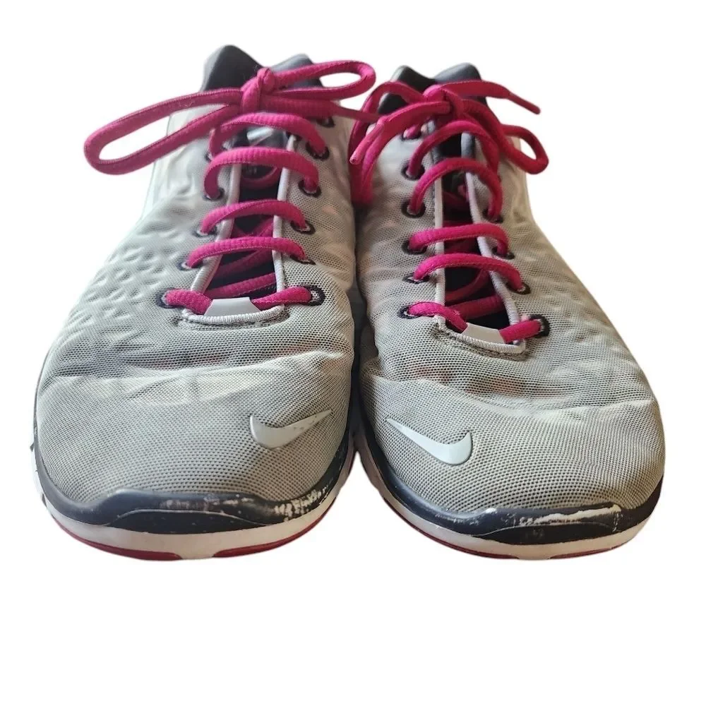 Nike Free TR Fit 3 Running Textured Gray Pink Tennis Shoes Sneakers Women's 8.5